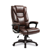 Nautilus Designs Titan Oversized High Back Leather Effect Executive Office Chair With Integral Headrest and Fixed Arms Brown - BCP/G344/BW DD